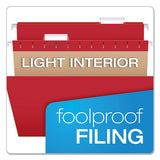 Colored Hanging Folders, Letter Size, 1-5-cut Tab, Red, 25-box