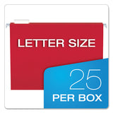 Colored Hanging Folders, Letter Size, 1-5-cut Tab, Red, 25-box