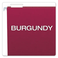 Colored Hanging Folders, Letter Size, 1-5-cut Tab, Burgundy, 25-box