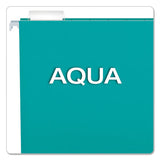 Colored Hanging Folders, Letter Size, 1-5-cut Tab, Aqua, 25-box