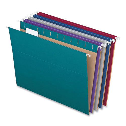 Recycled Hanging File Folders, 1-5-cut Tab, Letter Size, Assorted Colors, 25-box