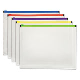 Poly Zip Envelope, Zipper Closure, Assorted, 10.13" X 5.13", 5-pack