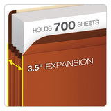 Premium Reinforced Expanding File Pockets, 3.5" Expansion, Legal Size, Red Fiber, 10-box