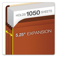 Premium Reinforced Expanding File Pockets, 5.25" Expansion, Legal Size, Red Fiber, 5-box