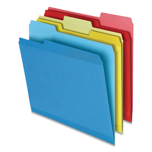 Poly Reinforced File Folder, 1-3-cut Tabs, Letter Size, Assorted, 100-pack
