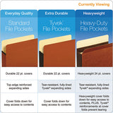 Heavy-duty File Pockets, 3.5" Expansion, Legal Size, Redrope, 25-box