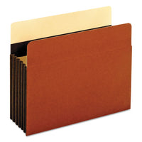Heavy-duty File Pockets, 5.25" Expansion, Letter Size, Redrope, 10-box