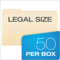 Manila Folders With One Fastener, 1-3-cut Tabs, Legal Size, 50-box