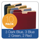 File Folder Pocket, 0.75" Expansion, Letter Size, Assorted, 10-pack