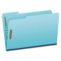 Heavy-duty Pressboard Folders W- Embossed Fasteners, Legal Size, Blue, 25-box