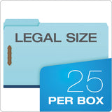 Heavy-duty Pressboard Folders W- Embossed Fasteners, Legal Size, Blue, 25-box