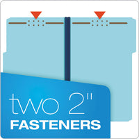 Heavy-duty Pressboard Folders W- Embossed Fasteners, Legal Size, Blue, 25-box
