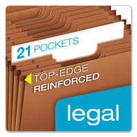 Heavy-duty Expanding File, 21 Sections, 1-3-cut Tab, Legal Size, Redrope