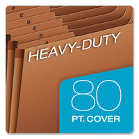 Heavy-duty Expanding File, 21 Sections, 1-3-cut Tab, Letter Size, Redrope