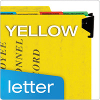 Hanging Style Personnel Folders, 1-3-cut Tabs, Center Position, Letter Size, Yellow