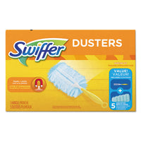 Dusters Starter Kit, Dust Lock Fiber, 6" Handle, Blue-yellow, 6-carton