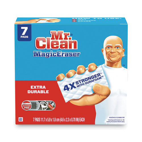 Magic Eraser Extra Durable. 4.6 X 2.4, 0.7" Thick, White, 7-pack