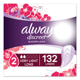 Discreet Incontinence Liners, Very Light, Long, 44-pack, 3 Packs-carton