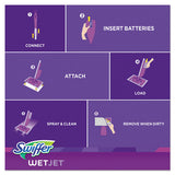 Wetjet Mop Starter Kit, 46" Handle, Silver-purple, 2-carton