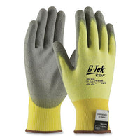 G-tek Kev Cut-resistant Seamless-knit Gloves, Large (size 9), Yellow-gray, 12 Pairs