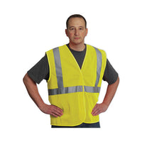 Ansi Class 2 Two-pocket Zipper Mesh Safety Vest, 2x-large, Hi-viz Lime Yellow