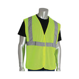 Ansi Class 2 Two-pocket Zipper Mesh Safety Vest, 2x-large, Hi-viz Lime Yellow