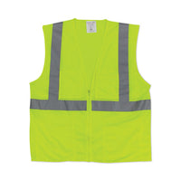 Ansi Class 2 Hook And Loop Safety Vest, 2x-large, Hi-viz Lime Yellow