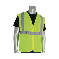 Ansi Class 2 Hook And Loop Safety Vest, 2x-large, Hi-viz Lime Yellow