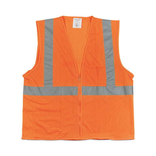 Ansi Class 2 Hook And Loop Safety Vest, 2x-large, Hi-viz Orange