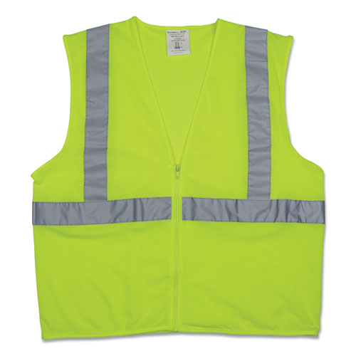 Zipper Safety Vest, Hi-viz Lime Yellow, X-large
