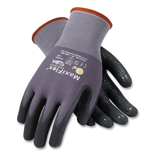 Endurance Seamless Knit Nylon Gloves, Large (size 9), Gray-black, 12 Pairs