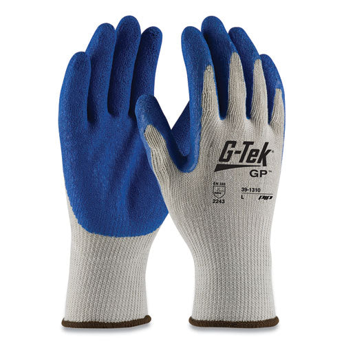 Gp Latex-coated Cotton-polyester Gloves, X-large, Gray-blue, 12 Pairs