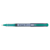 V Razor Point Liquid Ink Stick Marker Pen, 0.5mm, Blue Ink, Gray Barrel, Dozen