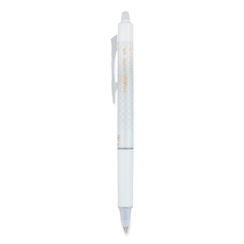 Frixion Clicker Design Erasable Retractable Gel Pen, Extra Fine 0.5 Mm, Black Ink, White Barrel, Dozen