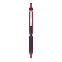 Precise V5rt Retractable Roller Ball Pen, Extra-fine 0.5 Mm, Burgundy Ink, Burgundy-silver Barrel, Dozen
