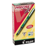 Precise V5 Stick Roller Ball Pen, Extra-fine 0.5mm, Green Ink-barrel, Dozen