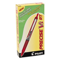 Precise V5rt Retractable Roller Ball Pen, Extra-fine 0.5mm, Red Ink, Red Barrel