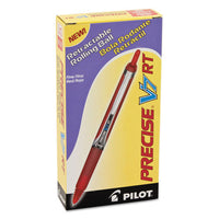 Precise V7rt Retractable Roller Ball Pen, Fine 0.7mm, Red Ink, Red Barrel