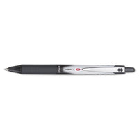 Vball Rt Liquid Ink Retractable Roller Ball Pen, 0.5mm, Black Ink, Black-white Barrel