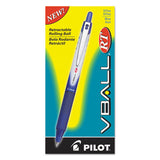 Vball Rt Liquid Ink Retractable Roller Ball Pen, 0.5mm, Blue Ink, Blue-white Barrel