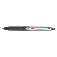 Vball Rt Liquid Ink Retractable Roller Ball Pen, 0.7mm, Black Ink, Black-white Barrel