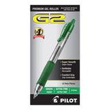 G2 Premium Retractable Gel Pen, 0.5 Mm, Green Ink, Smoke Barrel, Dozen
