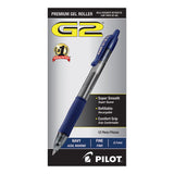 G2 Premium Retractable Gel Pen, 0.7 Mm, Blue Ink, Smoke Barrel, Dozen