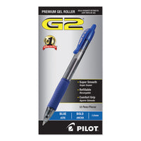 G2 Premium Retractable Gel Pen, 1 Mm, Blue Ink, Smoke Barrel, Dozen