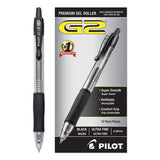 G2 Premium Retractable Gel Pen, 0.38 Mm, Black Ink, Clear-black Barrel, Dozen
