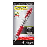 G2 Premium Retractable Gel Pen, Ultra-fine 0.38 Mm, Red Ink, Clear-red Barrel