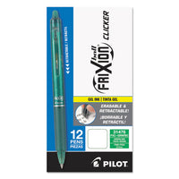 Frixion Clicker Erasable Retractable Gel Pen, 0.7 Mm, Green Ink-barrel, Dozen