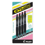 G2 Mini Retractable Gel Pen, Fine 0.7mm, Assorted Ink-barrel, 4-pack