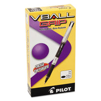 Vball Grip Liquid Ink Stick Roller Ball Pen, 0.7mm, Black Ink, Black-silver Barrel, Dozen