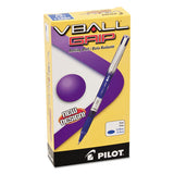 Vball Grip Liquid Ink Stick Roller Ball Pen, .7mm, Blue Ink, Blue-silver Barrel, Dozen